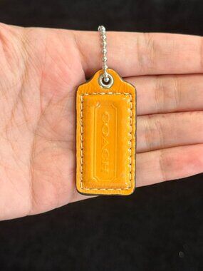 2” Medium Y2K Coach Leather Key Fob Bag Charm Keychain Hang Tag/Hangtag